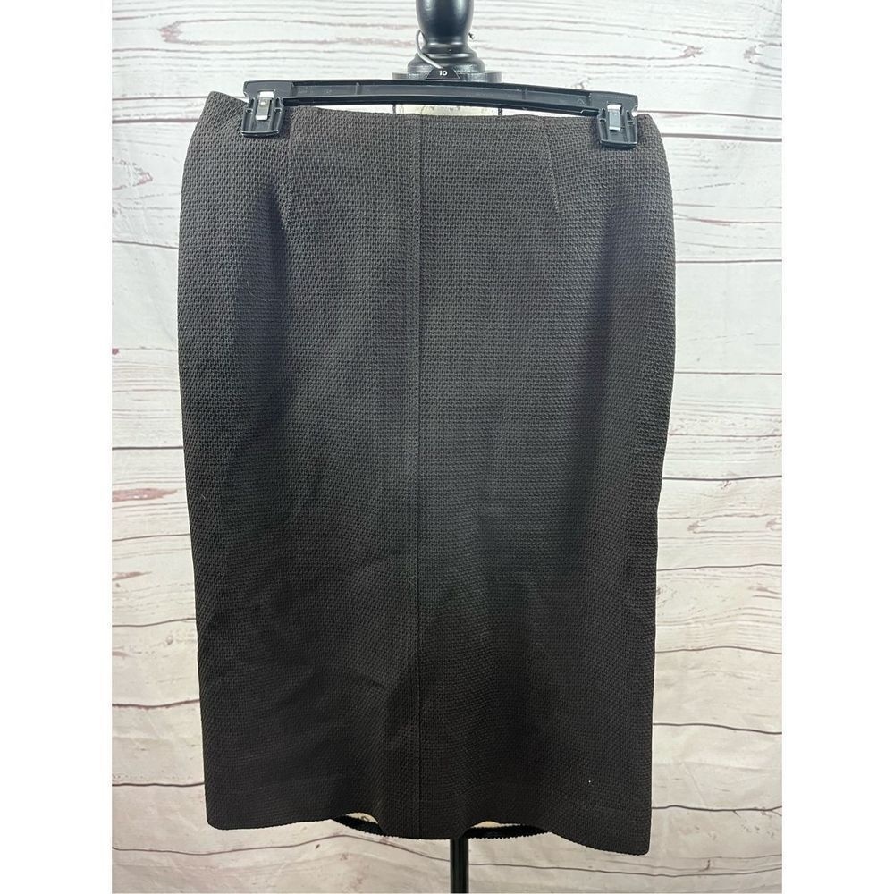 Piazza Sempione Black Textured Wool Blend‎ Pencil Skirt Made in Italy IT 40 US 4